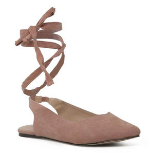 London Rag Ankle Strap Lace up Sandal  8 Nude